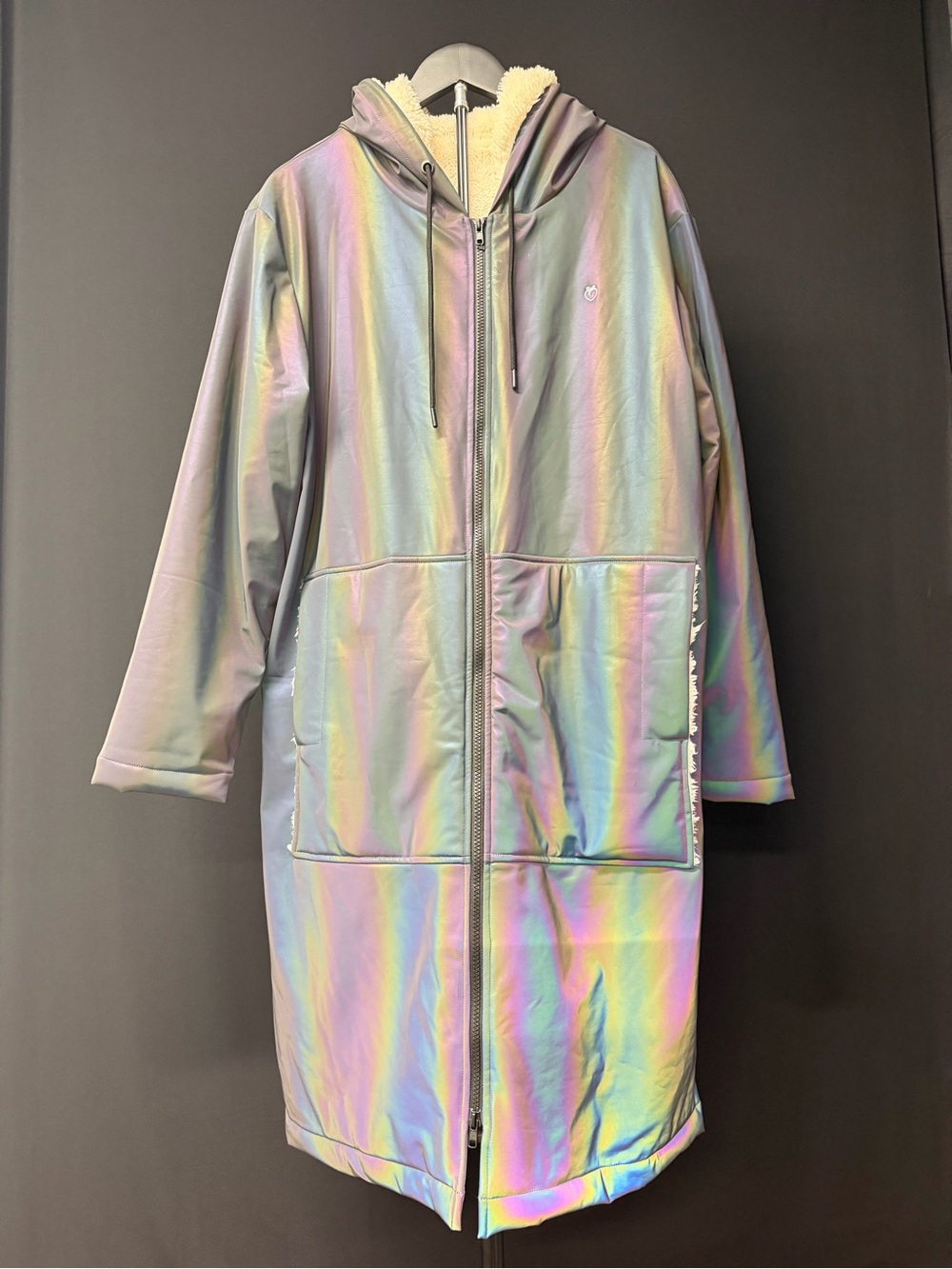 Women’s Iridescent Hooded Swim Parka with Sherpa Lining